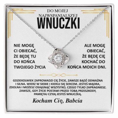 Do Mojej Najdroższej Wnuczki - Naszyjnik z białego złota 14K z kryształami cyrkonii ORIANA