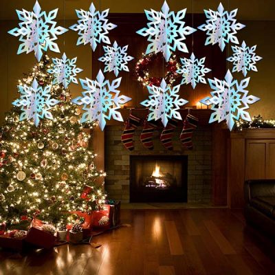 Dekoracyjna Girlanda z Płatków Śniegu 3D (6 Sztuk) | HOLOFLAKE