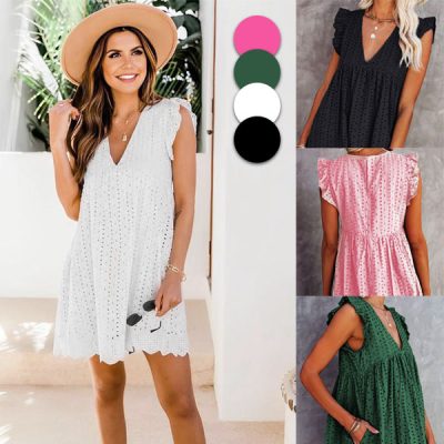 Luźna koronkowa sukienka na lato | BELLACHIC