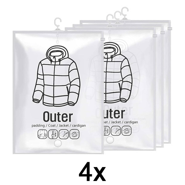 1x Wiszące próżniowe worki do przechowywania – (4 szt.) | VACUHANG