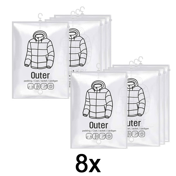 2x Wiszące próżniowe worki do przechowywania – (4 szt.) | VACUHANG
