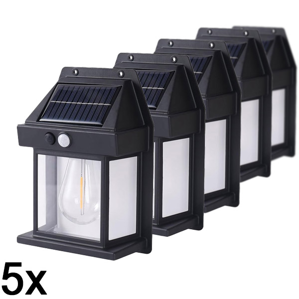 5x Solarnа lampa zewnętrzna – nie wymaga okablowania | FLUXLAMP